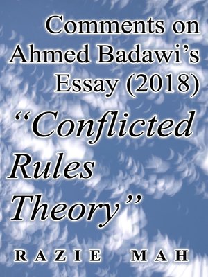 cover image of Comments on Ahmed Badawi's Essay (2018) "Conflicted Rules Theory"